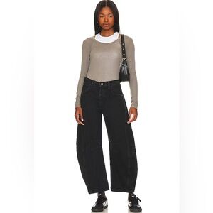 We the Free black barrel jeans